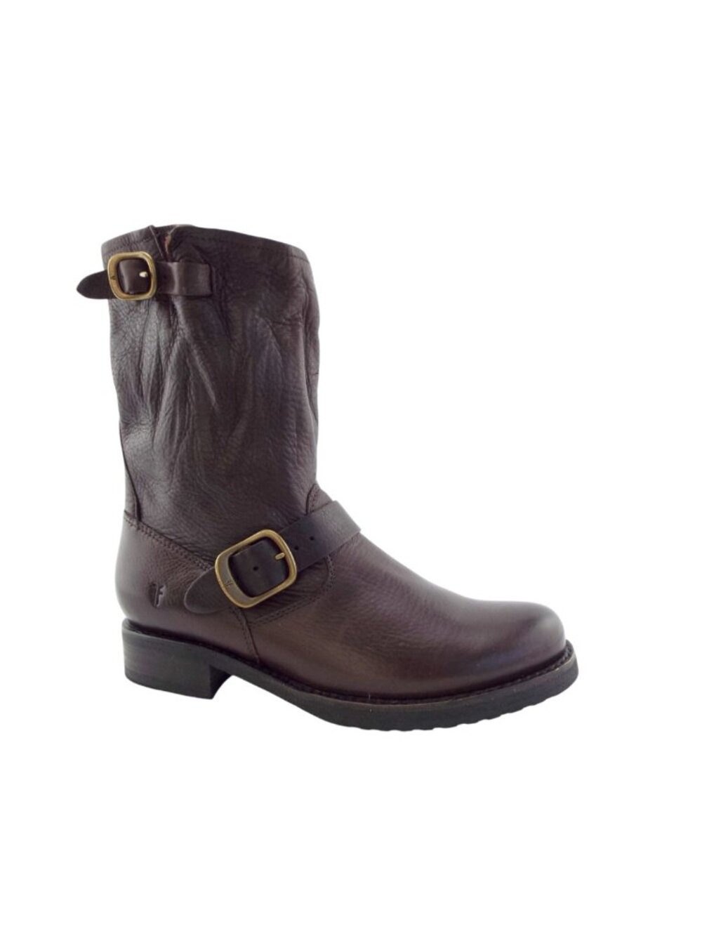 New FRYE Chocolate Brown Leather Buckled Short Boots 7.5